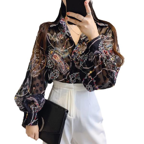 women's blouses & shirts embroidered blouse 2021 female lantern sleeve shirt fairy spring autumn lapel retro chiffon floral for women 1, White
women's blouses & shirts embroidered blouse 2021 female lantern sleeve shirt fairy spring autumn lapel retro chiffon floral for women 1, White