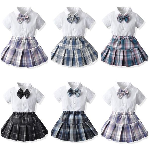 toddler kids baby girls uniform shirt plaid pleated skirts set outfits baby girl clothes set casual shirt+skirt outfits, White
toddler kids baby girls uniform shirt plaid pleated skirts set outfits baby girl clothes set casual shirt+skirt outfits, White