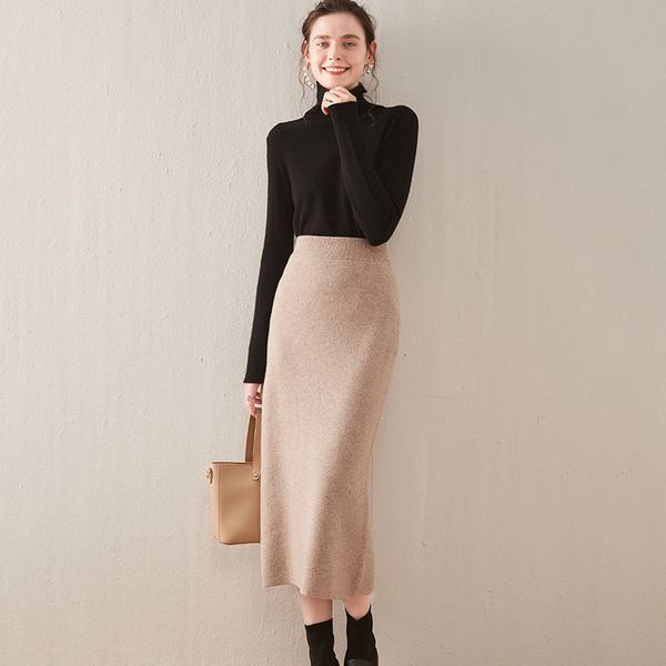 skirts 2021 thickened wool women's mid autumn and winter long high waist thin knitted skirt versatile hip wrap skirt fashion, Black
skirts 2021 thickened wool women's mid autumn and winter long high waist thin knitted skirt versatile hip wrap skirt fashion, Black