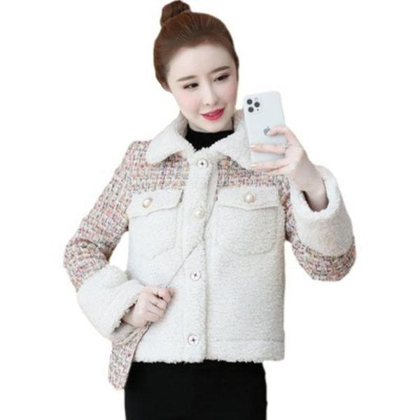 women's jackets fashion womens lambswool stitching winter warm coat short jacket with pockets outwear loose temperament single-breasted, Black;brown
women's jackets fashion womens lambswool stitching winter warm coat short jacket with pockets outwear loose temperament single-breasted, Black;brown