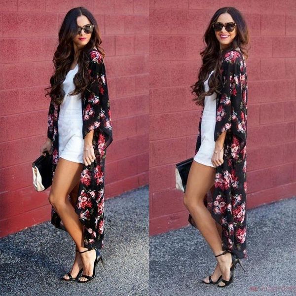 women's blouses & shirts 2021 long loose blouse summer women boho floral chiffon kimono cardigan beach cover up jacket coat shawl, White
women's blouses & shirts 2021 long loose blouse summer women boho floral chiffon kimono cardigan beach cover up jacket coat shawl, White