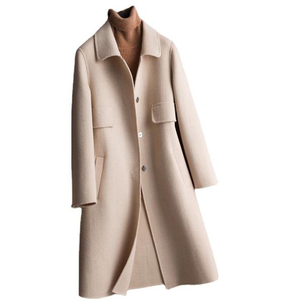 women's wool & blends autumn 100% genuine coats women 2021 winter real double-faced woolen coat korean clothing manteau femme g, Black
women's wool & blends autumn 100% genuine coats women 2021 winter real double-faced woolen coat korean clothing manteau femme g, Black