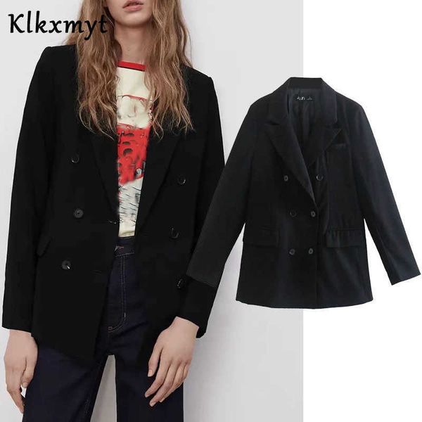 klkxmyt za women fashion office wear casual double breasted blazer coat vintage long sleeve female outerwear chic 210527, White;black
klkxmyt za women fashion office wear casual double breasted blazer coat vintage long sleeve female outerwear chic 210527, White;black
