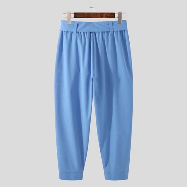 men's pants eye-catching simple belt casual men sweatpants solid color for work, Black
men's pants eye-catching simple belt casual men sweatpants solid color for work, Black