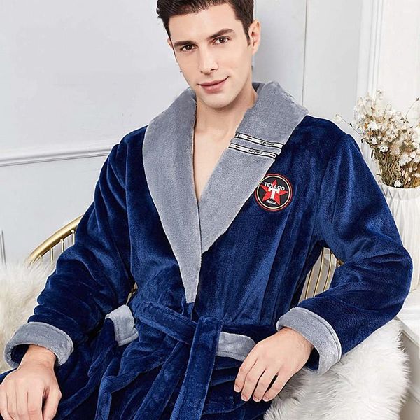 men's sleepwear big size 3xl 4xl men flannel robe winter warm thick bathrobe gown male loungewear coral fleece kimono, Black;brown 
men's sleepwear big size 3xl 4xl men flannel robe winter warm thick bathrobe gown male loungewear coral fleece kimono, Black;brown