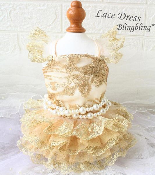 dog apparel handmade elegant champagne embroidered lace pearl chain princess full dresses clothes cat dress pet poodle
dog apparel handmade elegant champagne embroidered lace pearl chain princess full dresses clothes cat dress pet poodle