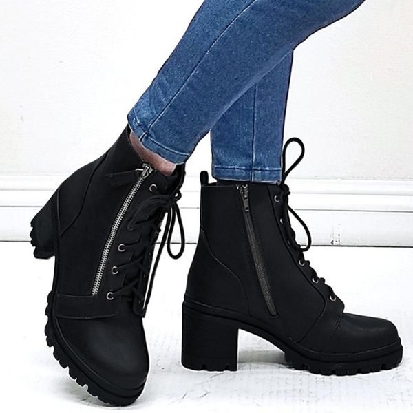 boots for women chunky heel short lace up zip ankle shoes fashion high cool daily wear all-match, Black
boots for women chunky heel short lace up zip ankle shoes fashion high cool daily wear all-match, Black