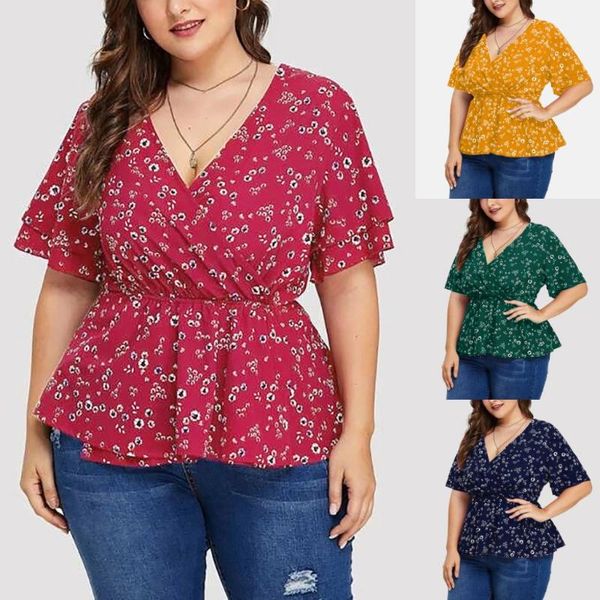 women's plus size v neck blouse short sleeve ruffle printed backless blouse holiday short sleeve #g35, White
women's plus size v neck blouse short sleeve ruffle printed backless blouse holiday short sleeve #g35, White