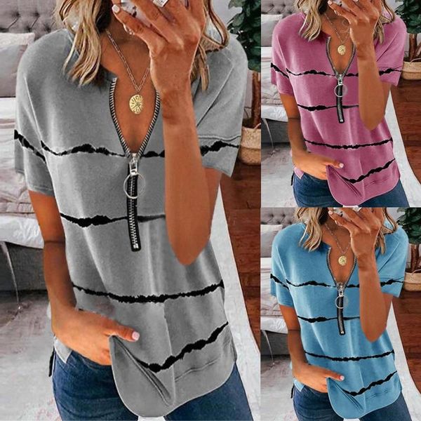 women's t-shirt summer t shirt casual comfort v-neck striped loose fit short sleeve women clothing camisetas de mujer, White
women's t-shirt summer t shirt casual comfort v-neck striped loose fit short sleeve women clothing camisetas de mujer, White