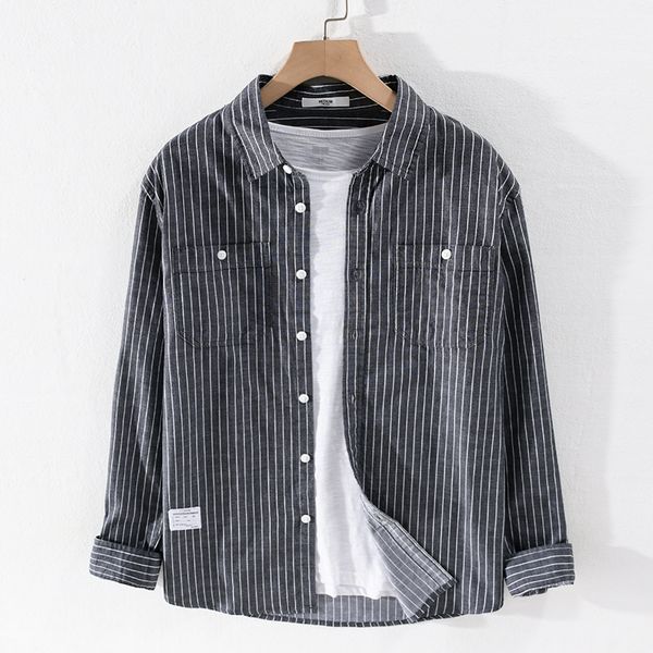 2021 100% cotton long-sleeve style stripe casual men's shirts comfortable striped male fashion overhemd 7btc, Black
2021 100% cotton long-sleeve style stripe casual men's shirts comfortable striped male fashion overhemd 7btc, Black