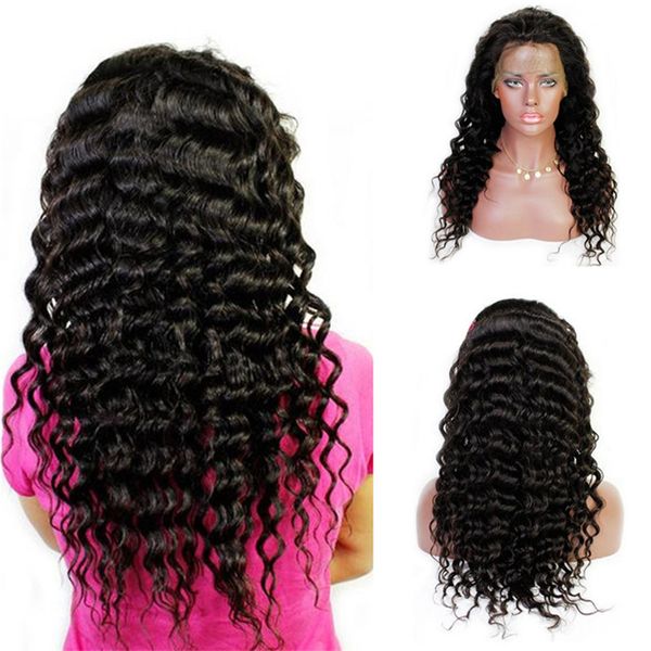 super quality 1b virgin human hair brazilian deep curly lace front wig for black women ing, Black;brown
super quality 1b virgin human hair brazilian deep curly lace front wig for black women ing, Black;brown