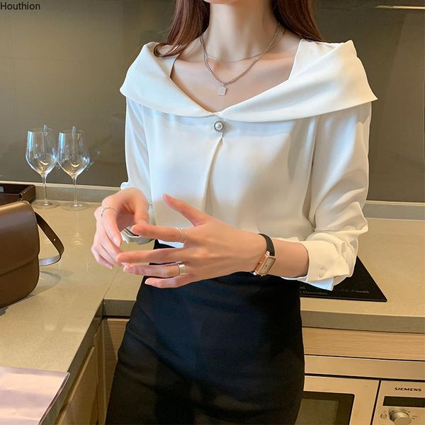 women's blouses & shirts long-sleeved blouse square collar chiffon high-end fashion comfortable casual summer shirt houthion, White
women's blouses & shirts long-sleeved blouse square collar chiffon high-end fashion comfortable casual summer shirt houthion, White