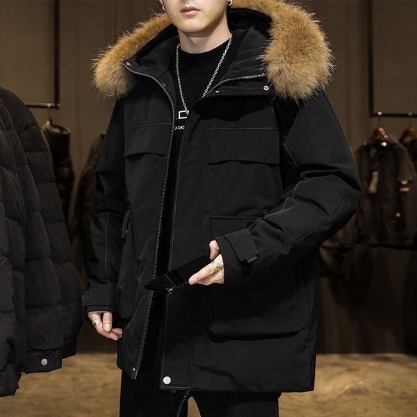 downs down coat men's jacket trend wear 2021 winter youth fashion hooded thickened warm work men, Black
downs down coat men's jacket trend wear 2021 winter youth fashion hooded thickened warm work men, Black