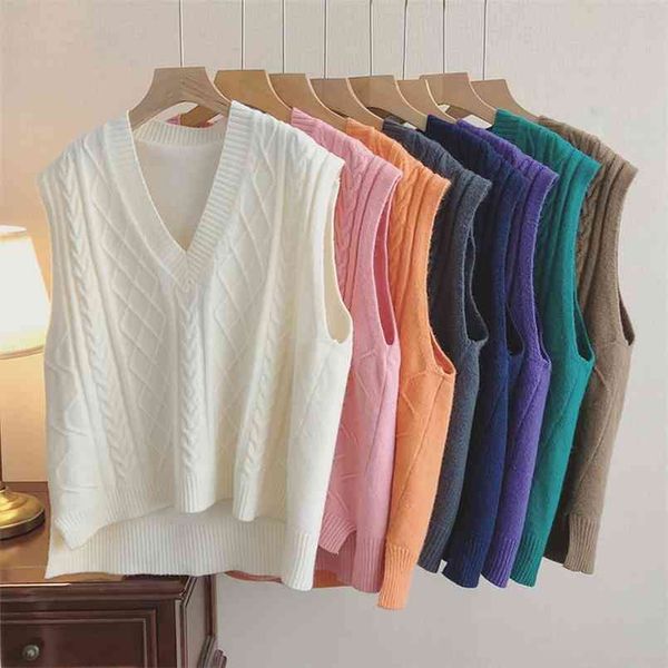 zhisilao v-neck knitted sweater vest women vintage sleeveless oversized pulloverwaistcoat s female solid 210914, White;black
zhisilao v-neck knitted sweater vest women vintage sleeveless oversized pulloverwaistcoat s female solid 210914, White;black