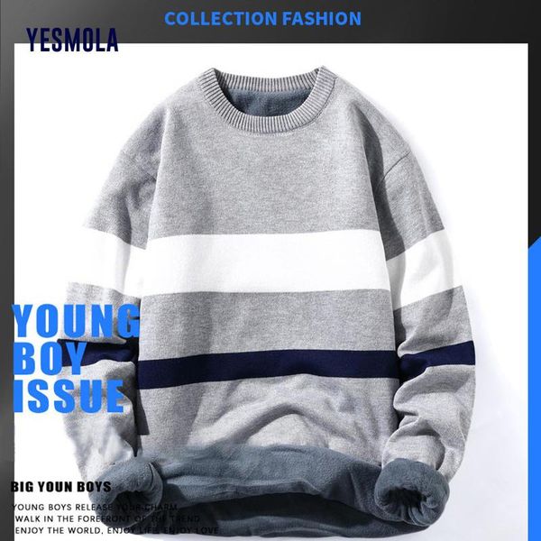 men's sweaters yesmola winter striped crew neck pullover sweater thickened bottomed harajuku knitted oversized casual streetwear, White;black
men's sweaters yesmola winter striped crew neck pullover sweater thickened bottomed harajuku knitted oversized casual streetwear, White;black