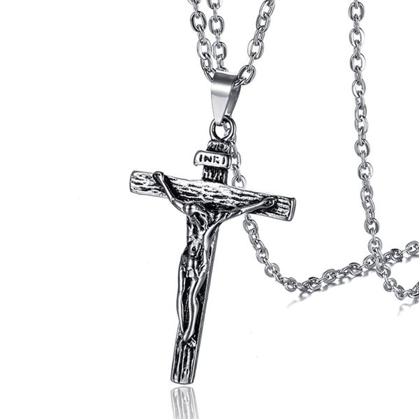 design jewelry catholic jesus cross titanium steel pendant personalized men's stainless steel necklace, Silver
design jewelry catholic jesus cross titanium steel pendant personalized men's stainless steel necklace, Silver