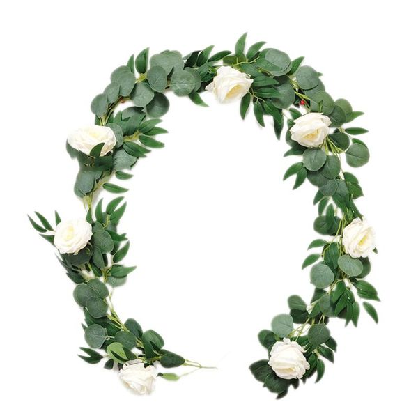 artificial eucalyptus garland white rose vine with willow leaves,wedding arch flowers garland for party table decoration
artificial eucalyptus garland white rose vine with willow leaves,wedding arch flowers garland for party table decoration