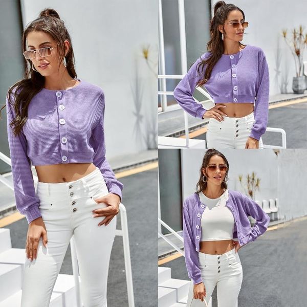 women's blouses & shirts women solid single breasted buttons knit cardigan long sleeves crop coat, White
women's blouses & shirts women solid single breasted buttons knit cardigan long sleeves crop coat, White
