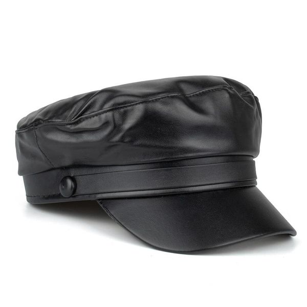 wide brim hats pu leather military caps spring autumn sailor for women men black grey flat captain cap travel cadet hat, Blue;gray
wide brim hats pu leather military caps spring autumn sailor for women men black grey flat captain cap travel cadet hat, Blue;gray