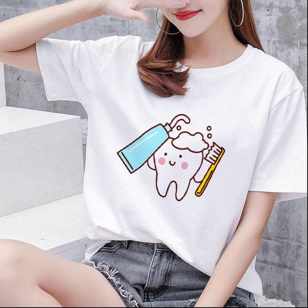 womens t shirt summer beautiful cartoon teeth dentist fashion womens clothes t shirt 90s harajuku kawaii short sleeves, White
womens t shirt summer beautiful cartoon teeth dentist fashion womens clothes t shirt 90s harajuku kawaii short sleeves, White