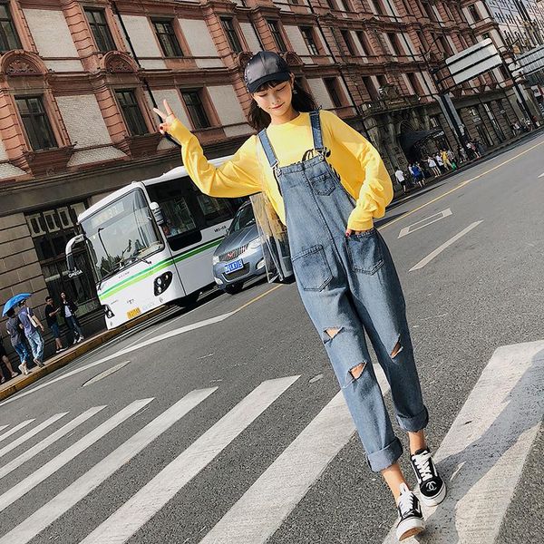 women's jeans 2021 autumn winter female loose denim overalls holes plus size women preppy style ripped trousers high waist pants jumpsu, Blue
women's jeans 2021 autumn winter female loose denim overalls holes plus size women preppy style ripped trousers high waist pants jumpsu, Blue