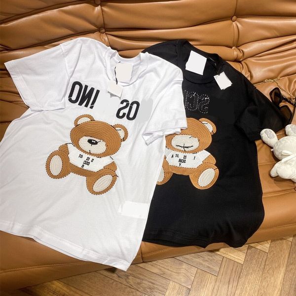 21 spring and summer new fashion anti thread embroidery cub 3d age reduction cute casual couple short sleeves, White
21 spring and summer new fashion anti thread embroidery cub 3d age reduction cute casual couple short sleeves, White