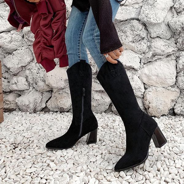 boots 2021 star size women's high heel long tube pointed elastic thick thin leg plush in autumn and winter, Black
boots 2021 star size women's high heel long tube pointed elastic thick thin leg plush in autumn and winter, Black