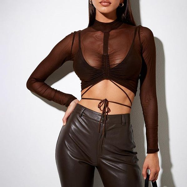 women's blouses & shirts female streetwear beach blouse solid color half high neck long sleeve sheer mesh see-through pullovers women s, White
women's blouses & shirts female streetwear beach blouse solid color half high neck long sleeve sheer mesh see-through pullovers women s, White