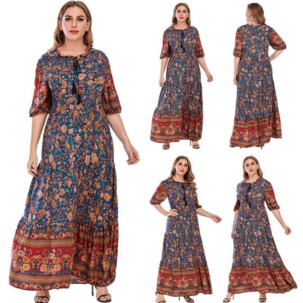ethnic clothing bohemian vintage muslim women long dress printed half sleeve cotton abaya casual loose plus size l-4xl arab maxi robe, Red
ethnic clothing bohemian vintage muslim women long dress printed half sleeve cotton abaya casual loose plus size l-4xl arab maxi robe, Red