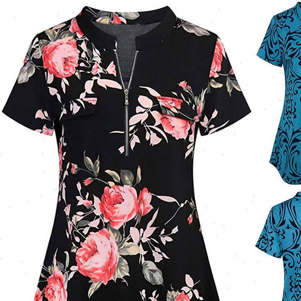 womens blouses casual round neck short sleeved zipper loose printed plus size shirt female blouses women blouse top, White
womens blouses casual round neck short sleeved zipper loose printed plus size shirt female blouses women blouse top, White