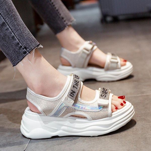 sandals platform female summer 2021 women thick bottom rhinestone hook & loop casual wedge with open toe shoes, Black
sandals platform female summer 2021 women thick bottom rhinestone hook & loop casual wedge with open toe shoes, Black