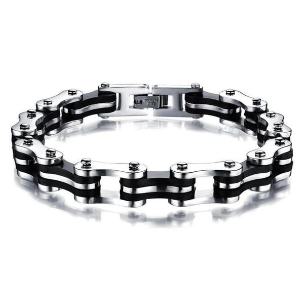 link, chain granny chic stainless steel silicone bracelets bangles punk jewelry accessories for male friends 9mm 22.5cm, Black
link, chain granny chic stainless steel silicone bracelets bangles punk jewelry accessories for male friends 9mm 22.5cm, Black