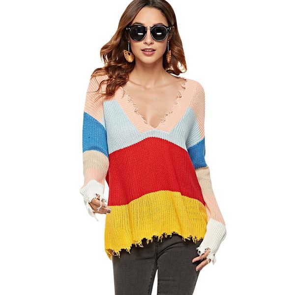 women's sweaters boho women sweater multi color block deep v neckline drop shoulder woman winter 2021 long sleeve tassel loose knitwear, White;black
women's sweaters boho women sweater multi color block deep v neckline drop shoulder woman winter 2021 long sleeve tassel loose knitwear, White;black
