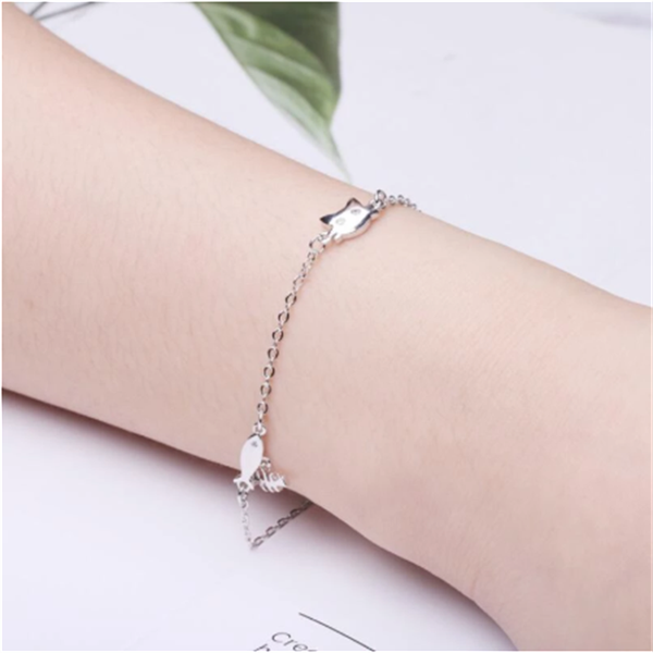 link, chain simple fashion cut cat fish bracelet for women girl gift wholesale, Black
link, chain simple fashion cut cat fish bracelet for women girl gift wholesale, Black