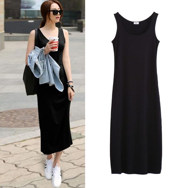 casual dresses summer 2021 sleeveless women office ladies maxi black dress clothes gray for party, Black;gray
casual dresses summer 2021 sleeveless women office ladies maxi black dress clothes gray for party, Black;gray