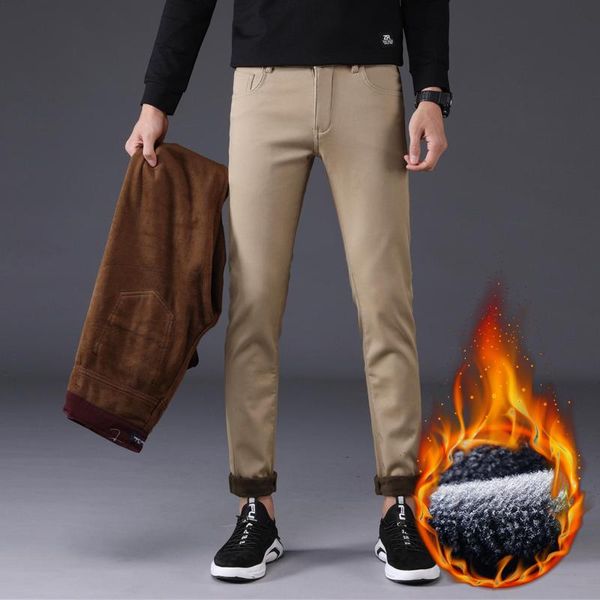 men's pants 4 color winter men warm casual 2021 classic style stretch slim fit business fashion thick trousers male brand clothes, Black
men's pants 4 color winter men warm casual 2021 classic style stretch slim fit business fashion thick trousers male brand clothes, Black