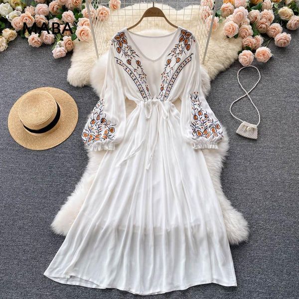 casual dresses bohemian embroidery dress women's v-neck puff sleeve red / white blue rayon beach resort maxi spring autumn vestidos, Black;gray
casual dresses bohemian embroidery dress women's v-neck puff sleeve red / white blue rayon beach resort maxi spring autumn vestidos, Black;gray