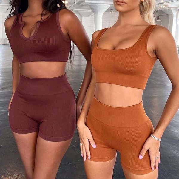 2021new women's seamless knitting sports short sleeve shorts yoga fitness suit, Gray
2021new women's seamless knitting sports short sleeve shorts yoga fitness suit, Gray