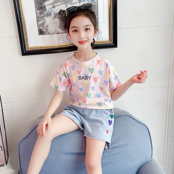 clothing sets hearts grils suit casual harajuku love printed tee and jeans summer kids t-shirt short sleeve shirt for girl set, White
clothing sets hearts grils suit casual harajuku love printed tee and jeans summer kids t-shirt short sleeve shirt for girl set, White