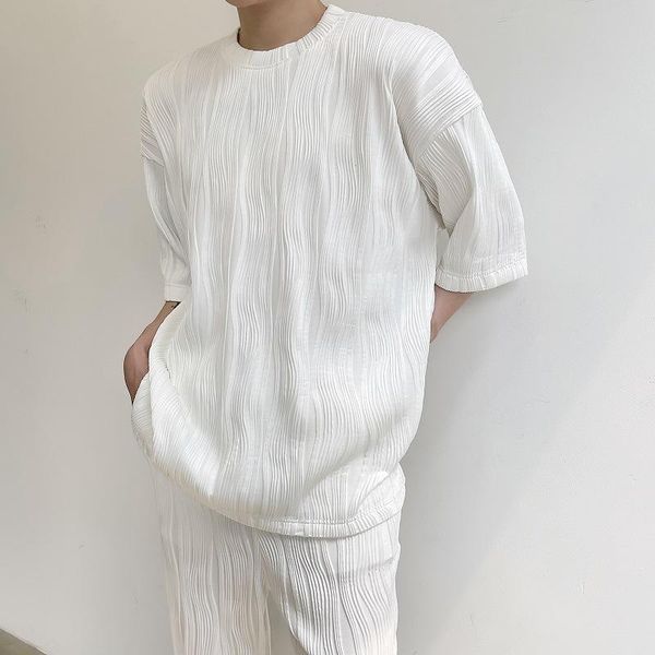 men's tracksuits ins wind fried street tide falling shoulder five-point sleeve t-shirt casual pants pleated two-piece suit, Gray
men's tracksuits ins wind fried street tide falling shoulder five-point sleeve t-shirt casual pants pleated two-piece suit, Gray