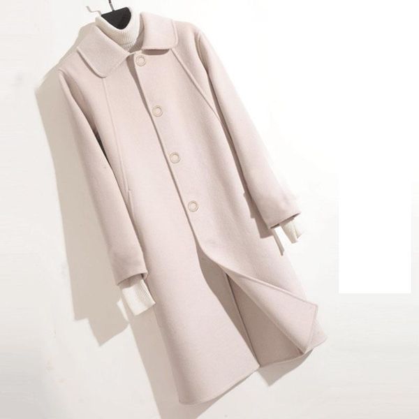 women's wool & blends coat spring autumn women fashion long double-faced woolen single-breasted slim female winter a550, Black
women's wool & blends coat spring autumn women fashion long double-faced woolen single-breasted slim female winter a550, Black