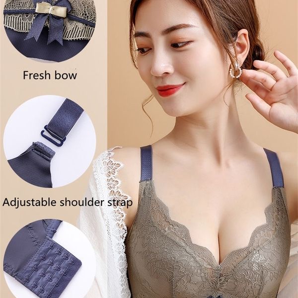 lace seamles's underwear, small breasts gather, no rims, women's bra, push up, comfortable running, shockproof women 220311, Black;pink
lace seamles's underwear, small breasts gather, no rims, women's bra, push up, comfortable running, shockproof women 220311, Black;pink