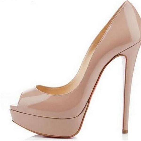 dress shoes nude pumps leather patent stiletto heel women luxury concise peep toe high heels party, Black
dress shoes nude pumps leather patent stiletto heel women luxury concise peep toe high heels party, Black