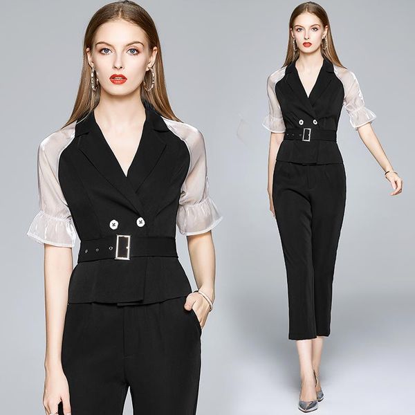 women's tracksuits women summer elegant blazer pant suit set female office lady party two piece designer black two-piece suits, Gray
women's tracksuits women summer elegant blazer pant suit set female office lady party two piece designer black two-piece suits, Gray