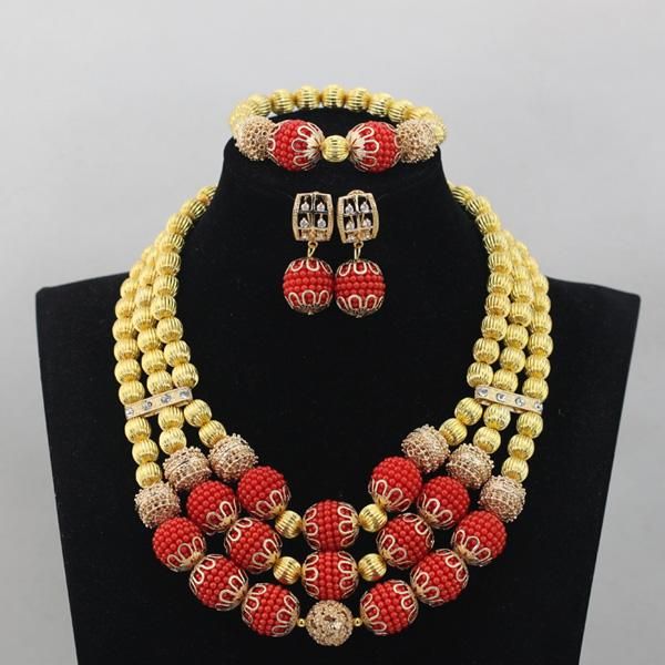 earrings & necklace charming african bridal gold set handmade red chunky women celebration event lace jewelry gifts qw640, Silver
earrings & necklace charming african bridal gold set handmade red chunky women celebration event lace jewelry gifts qw640, Silver