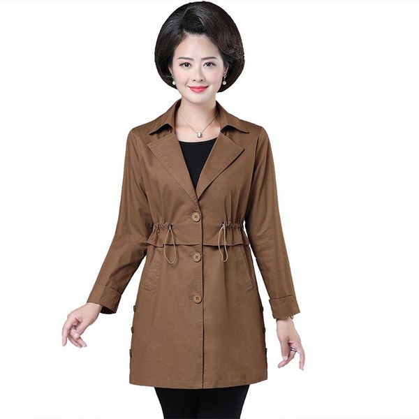 women's trench coats spring autumn leisure windbreaker coat large size middle age clothing single-breasted suit collar cotton ladies, Tan;black
women's trench coats spring autumn leisure windbreaker coat large size middle age clothing single-breasted suit collar cotton ladies, Tan;black