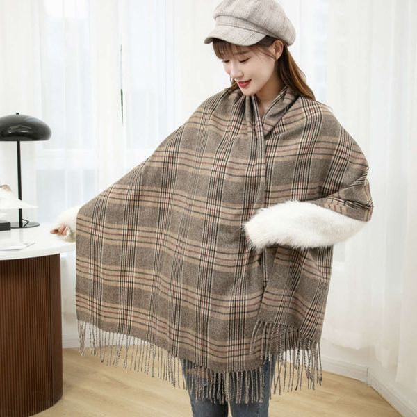 cashmere like women's korea autumn and winter new warm tassel shawl men's plaid scarf, Blue;black
cashmere like women's korea autumn and winter new warm tassel shawl men's plaid scarf, Blue;black