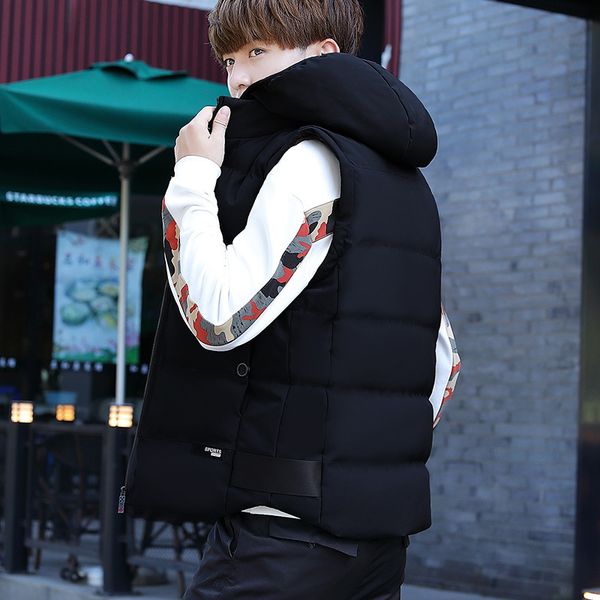 down cotton vest autumn and winter korean loose large fat casual coat men's fashion m171899, Black;white 
down cotton vest autumn and winter korean loose large fat casual coat men's fashion m171899, Black;white