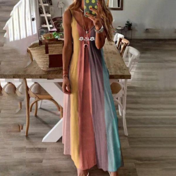 casual dresses women's fashion plus size sleeveless camisole v-neck print maxi tank long dress straps summer beach holiday vestidos rob, Black;gray
casual dresses women's fashion plus size sleeveless camisole v-neck print maxi tank long dress straps summer beach holiday vestidos rob, Black;gray