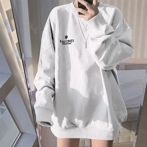 2020 autumn women hoody sweatshirts simple letter korean long sleeve chic harajuku femme pullovers oversize loose solid pullover, Black
2020 autumn women hoody sweatshirts simple letter korean long sleeve chic harajuku femme pullovers oversize loose solid pullover, Black
